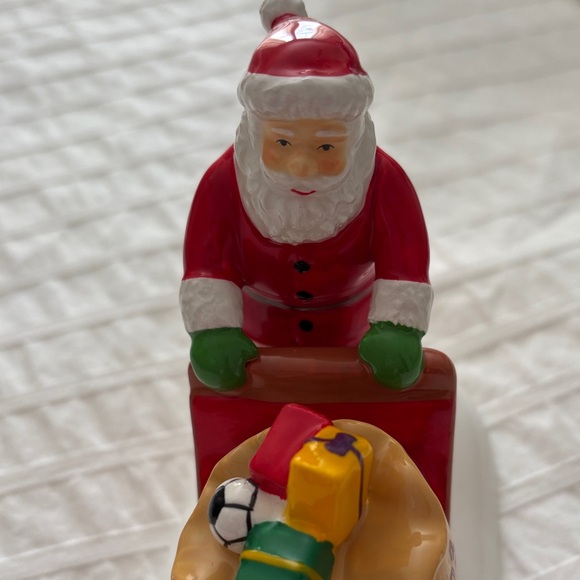 Department 56 Snow Village Santa with White Reindeer